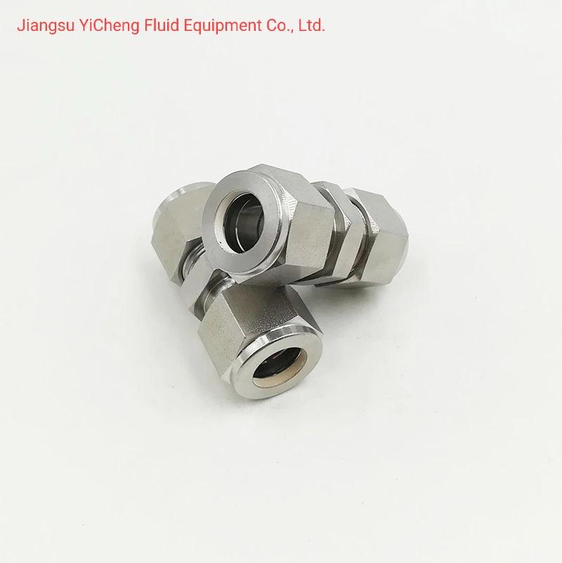 SS316 3000 Psi 1/4 Od Equal Double Ferrule Straight Stainless Steel Hydraulic Tube Fittings Made in China