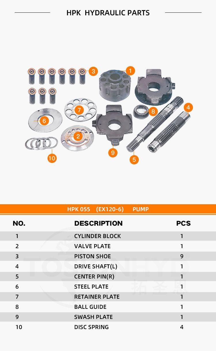 Hpk055 Hpk 055 Zx120-6 Zx 120-6 Excavator Hydraulic Pump Parts with Hitachi Repair Kit Spare Parts