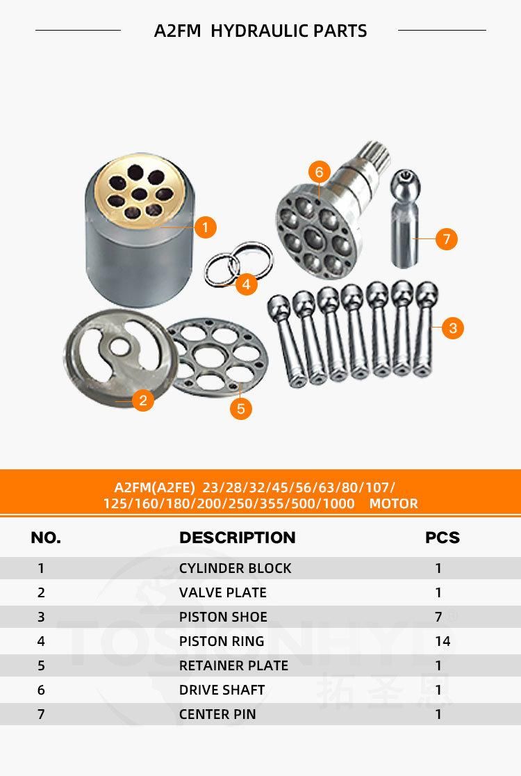 A2FM125 A2FM160 Hydraulic Motor Parts with Rexroth Spare Repair Kits