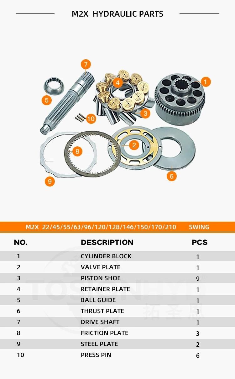 M2X150 M2X170 Ex400 Hydraulic Swing Motor Spare Excavator Part Kawasaki