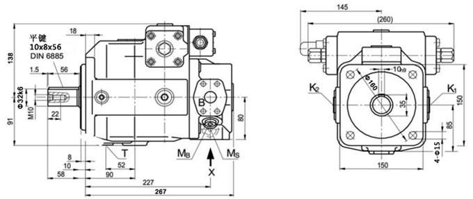 Hydraulic Piston Pump Rexroth Hydraulic Parts A4vso
