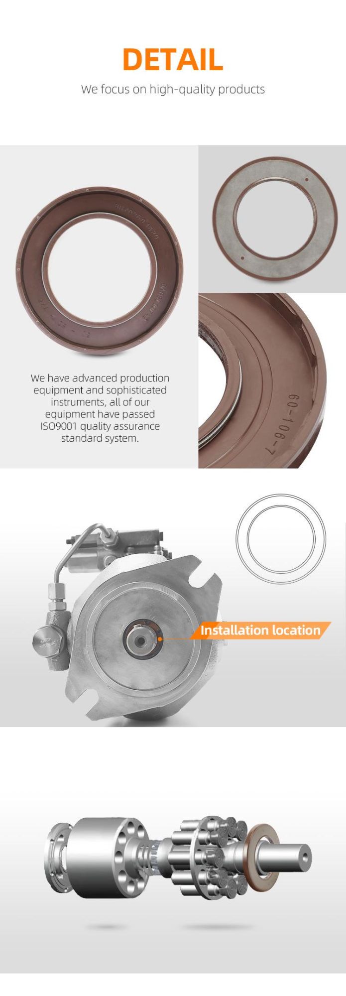 14*24*5 190*220*30 38*55*8.5 Un Hydraulic Oil Seal