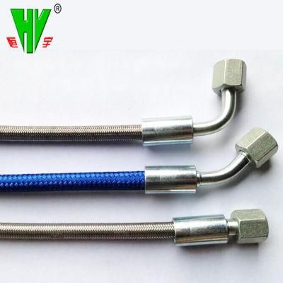 Shower Hose High Pressure 304 Stainless Steel Hydraulic Hose Fittings PTFE Tube