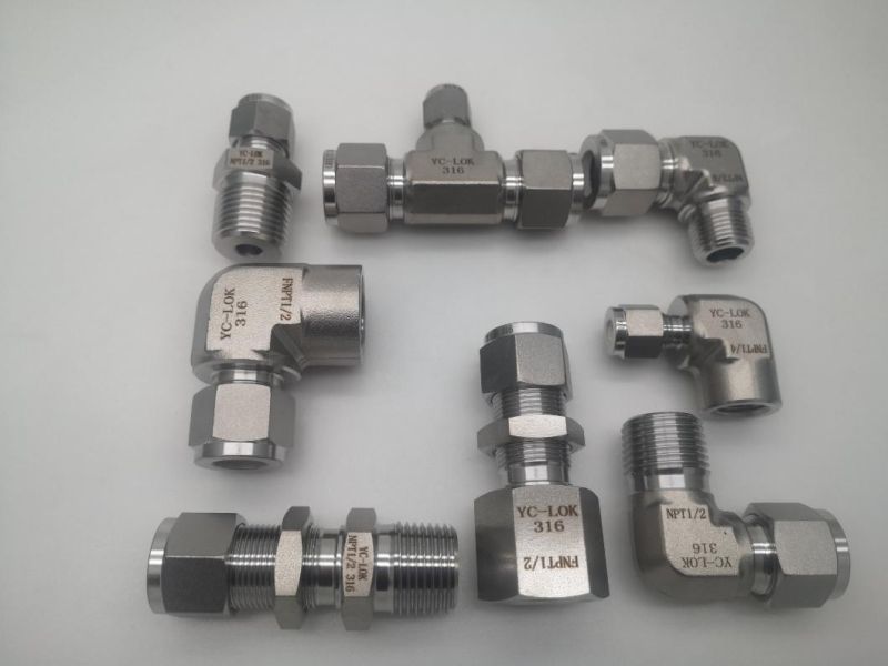 SS316 1/2 BSPP BSPT 1/2 Straight Male Thread Hydraulic Tube Fittings