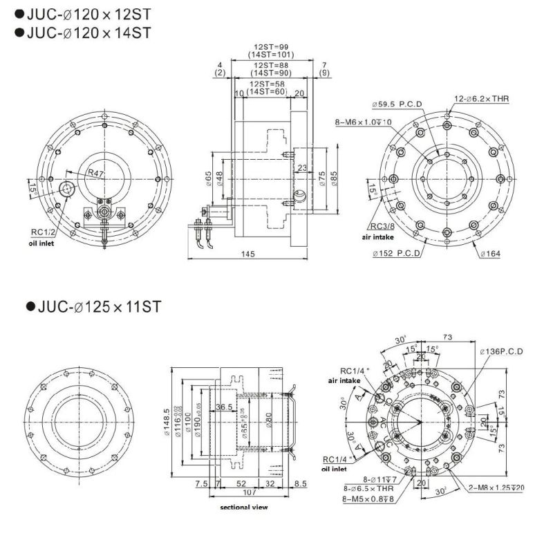 Jufan Hollow Hydraulic Pressure Cutter Cylinder-Juc-Bore90*8st