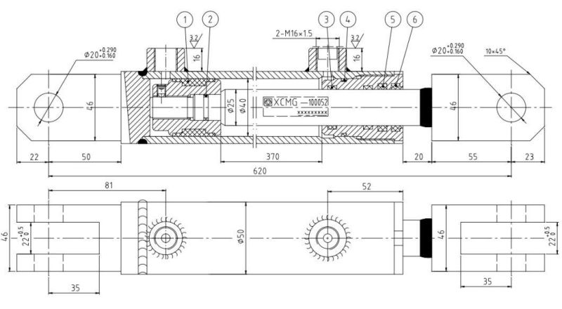 Professional Two Way Hydraulic Cylinder Hsg40/25