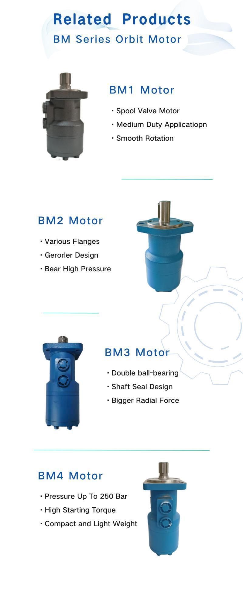 Square Spline Disc Distributor 4000kg Shaft Side Load Capacity Hydraulic Orbit Cycloid Motor Bm6