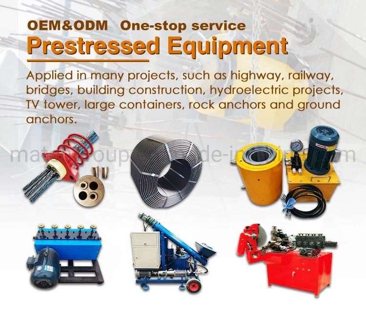 Post Tension Prestressed Hydraulic Stressing 500 Tons Center Hollow Jack