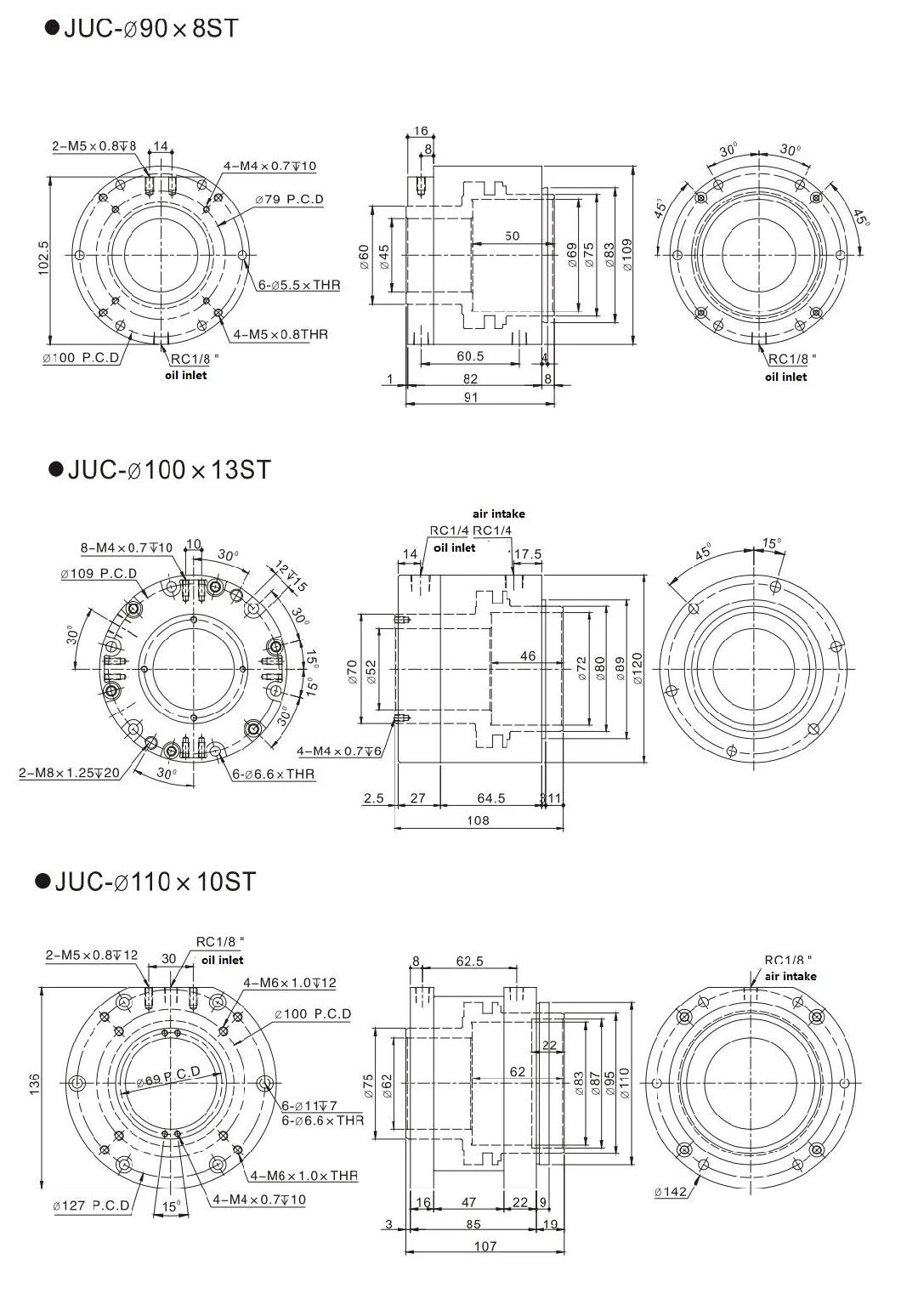 Jufan Hollow Hydraulic Pressure Cutter Cylinder-Juc-Bore90*8st