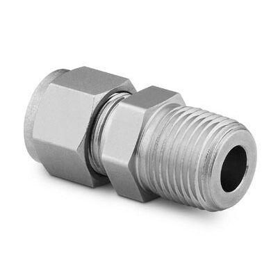 Stainless Steel Swagelok Hydraulic Tube Fittings Male Connector 38 in Tube Od X 38 in Male NPT