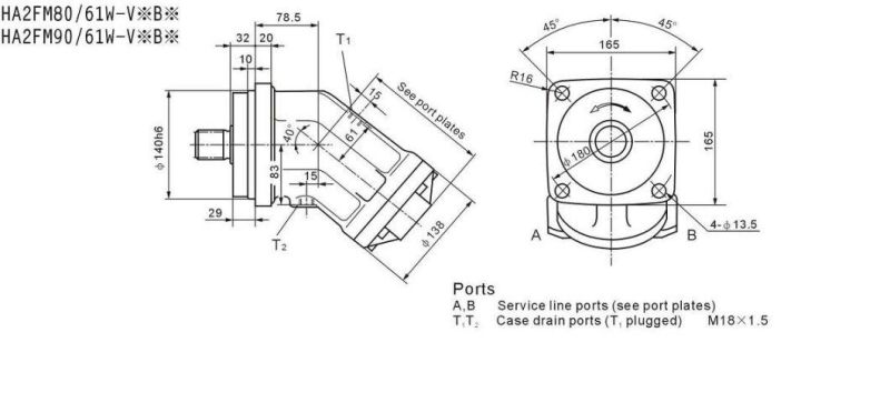 Hydraulic Piston Motor Axial Piston Fixed Motors (A2FM28)