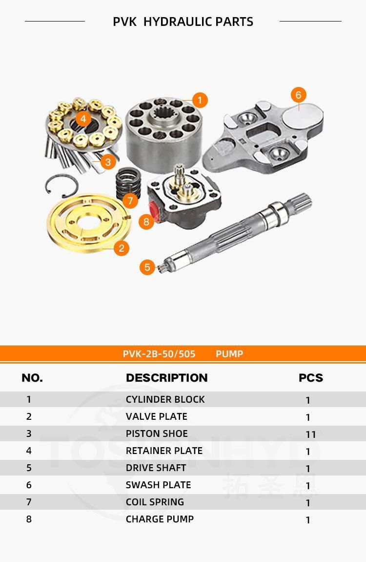 Pvk-2b-50 Pvk-2b-505 Zax55 Hydraulic Pump Parts with NACHI Spare Repair Kit