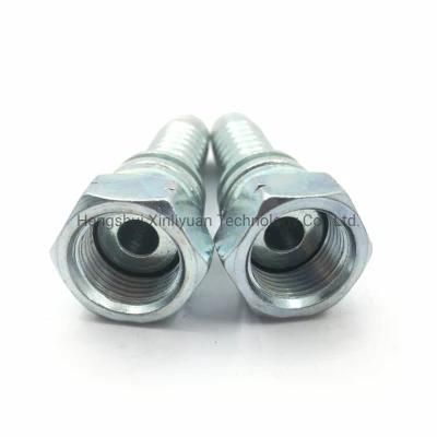 Hydraulic Carbon Steel Bsp Female Flat Seal Straight Fitting Galvanize