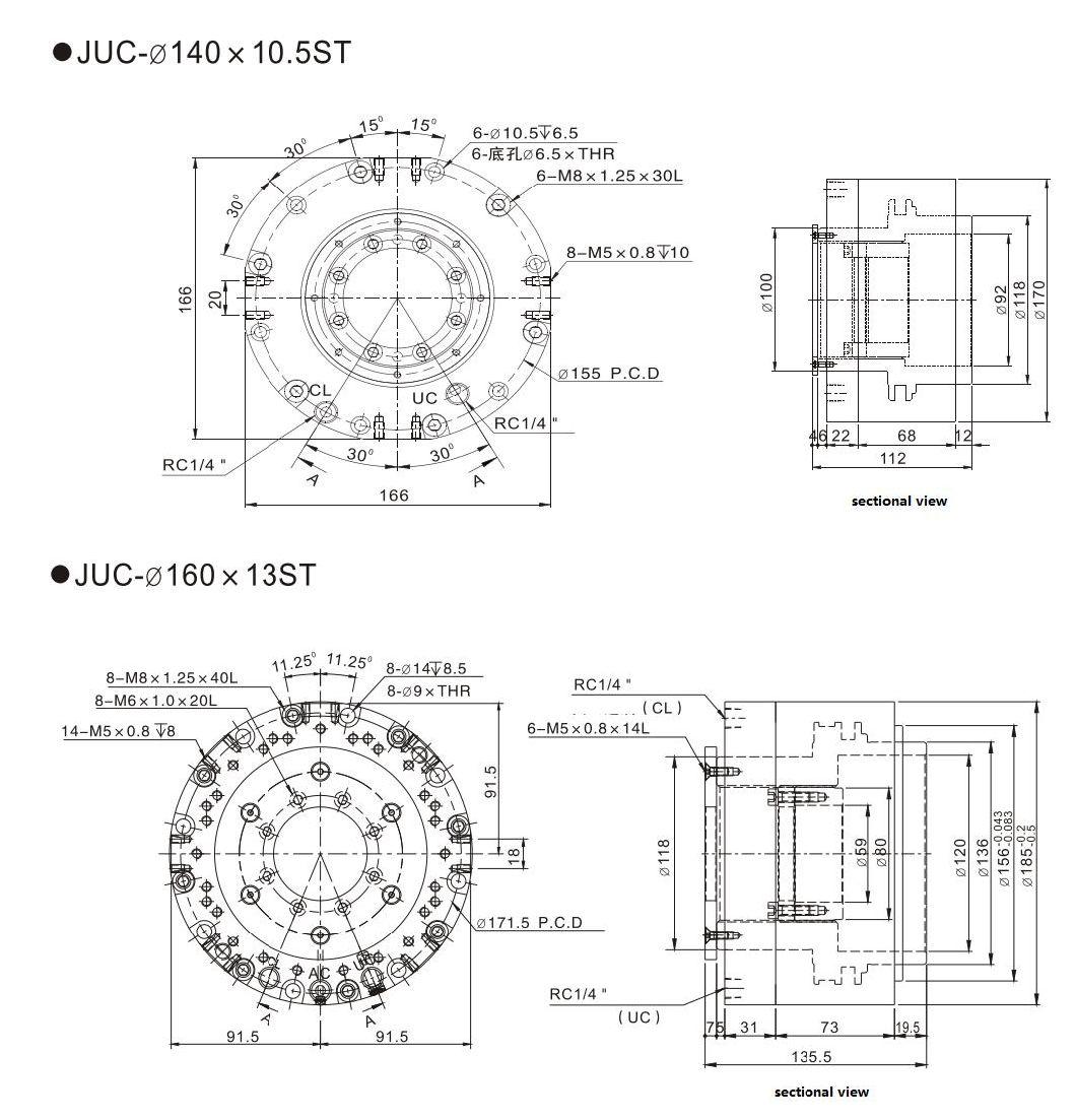 Jufan Hollow Hydraulic Pressure Cutter Cylinder-Juc-Bore110*10st