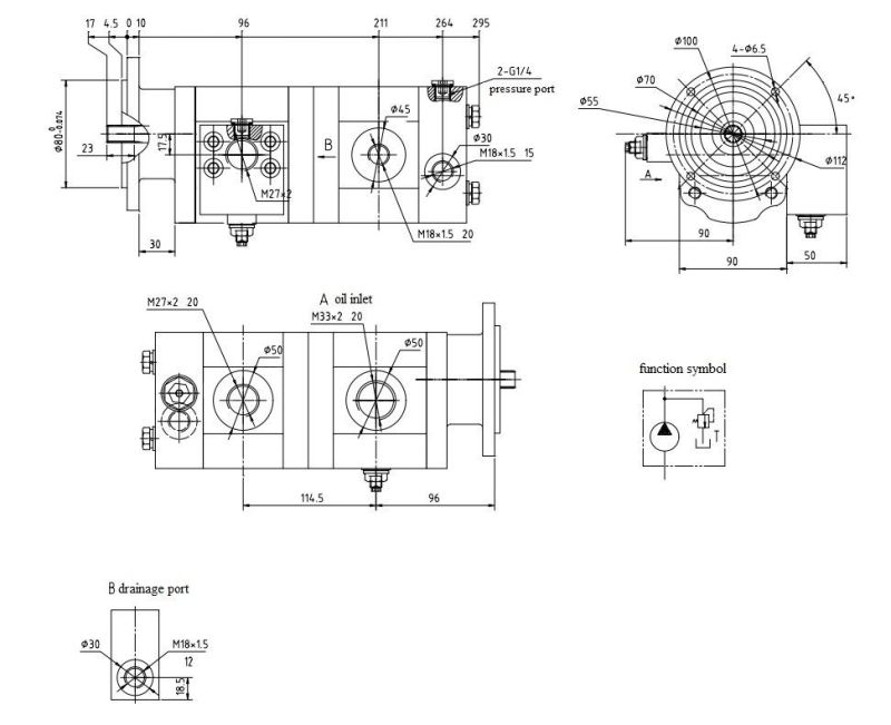 High Pressure Hydraulic Double Gear Pump Cbtdel/Fb