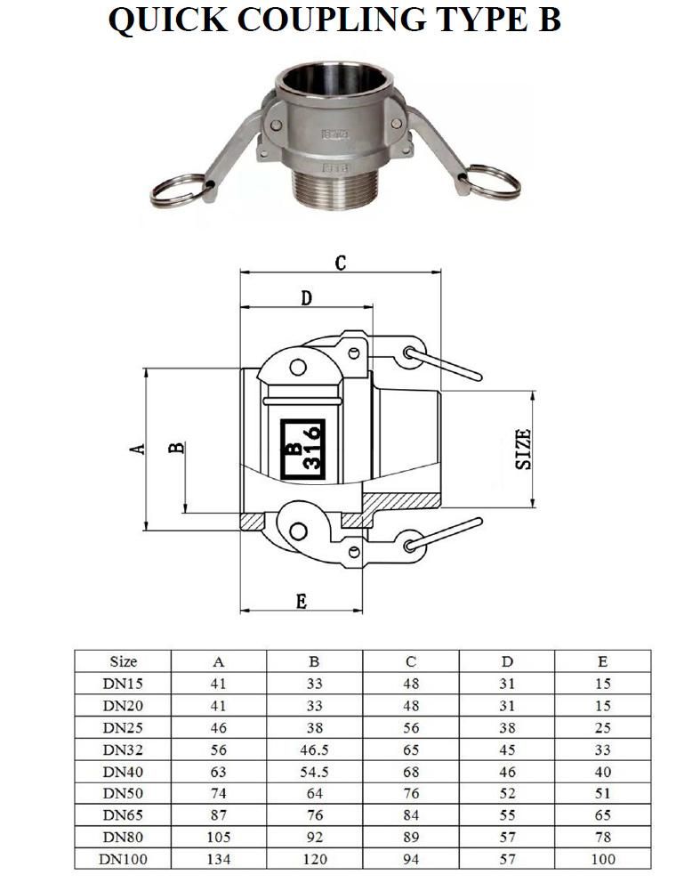 Aluminium Quick Coupling with Ss Arms