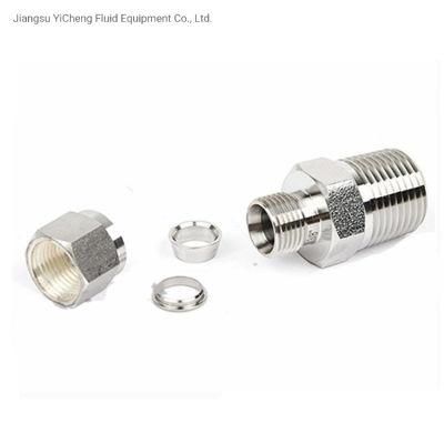 Stainless Steel Double Ferrules Inch Tube 12 to NPT 12 Male Connector Hydraulic Tube Fittings