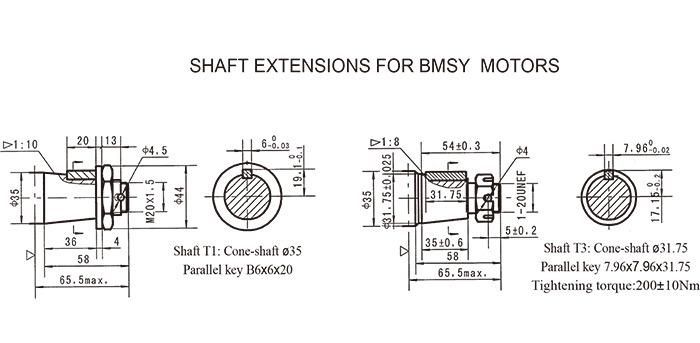 Oms 100 Hydraulic Motor Square Flange Key Shaft Motor