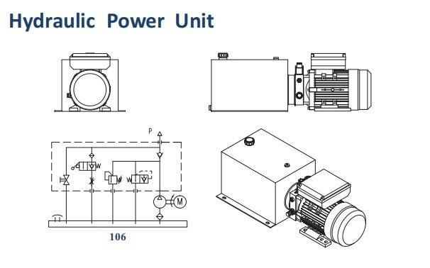 12V DC Double Acting, Double Solenoid Hydraulic Power Pack with 4.5L Tank