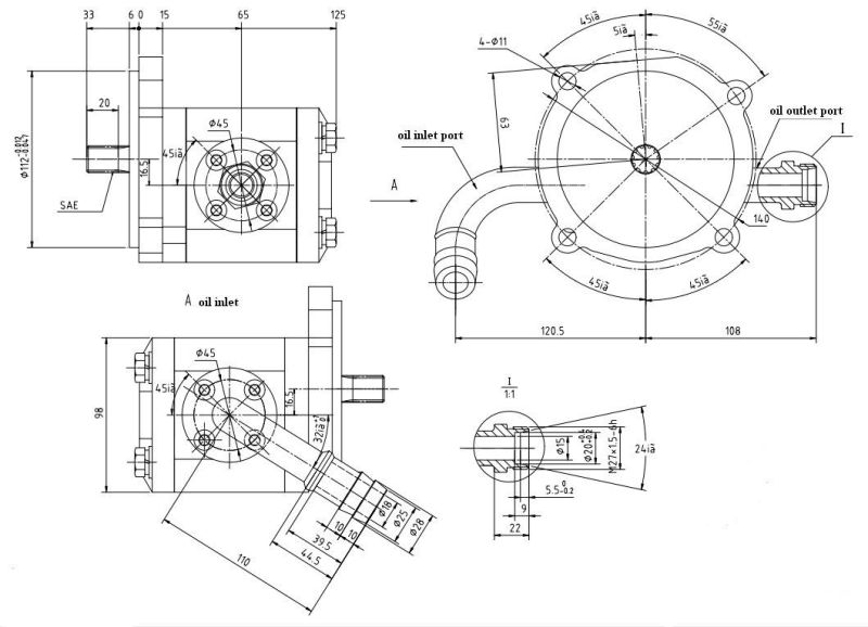 High Pressure Hydraulic Power Unit Gear Oil Pump Cbwfta-E3**-T1f1q11