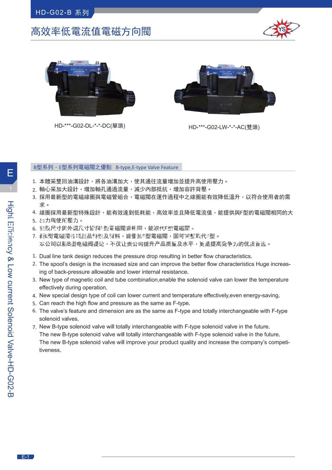 HD-G02-B Series High Efficiency Low Current Value Solenoid Directional Valve