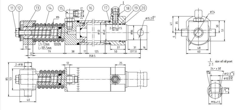 High Quality Double-Acting Hydraulic Cylinder Hsg50/40 for Truck