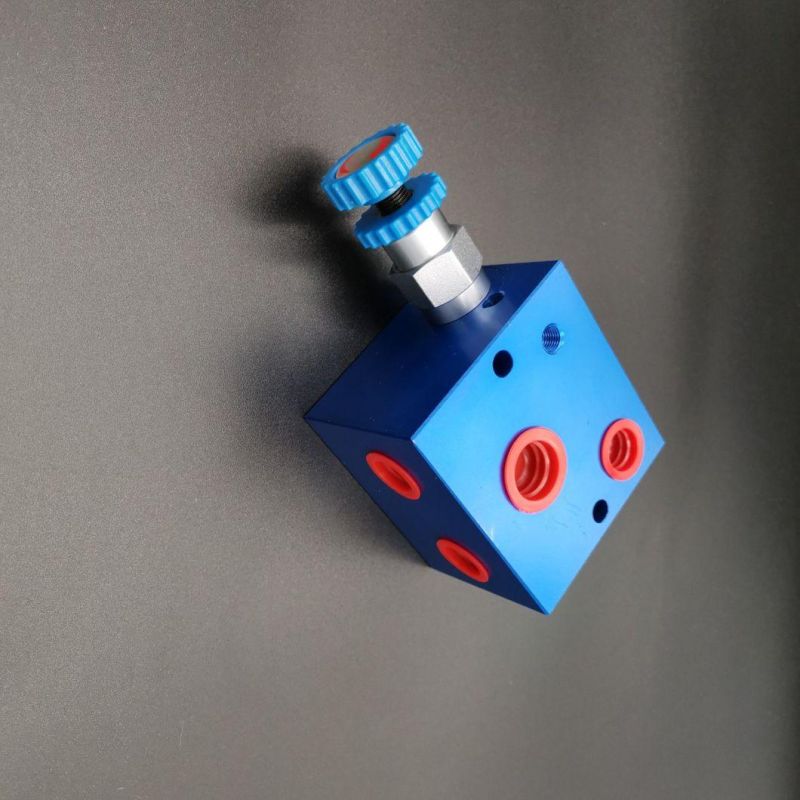 Blue Oxidation CNC Machined One Station Valve Blocks with Relief Valve