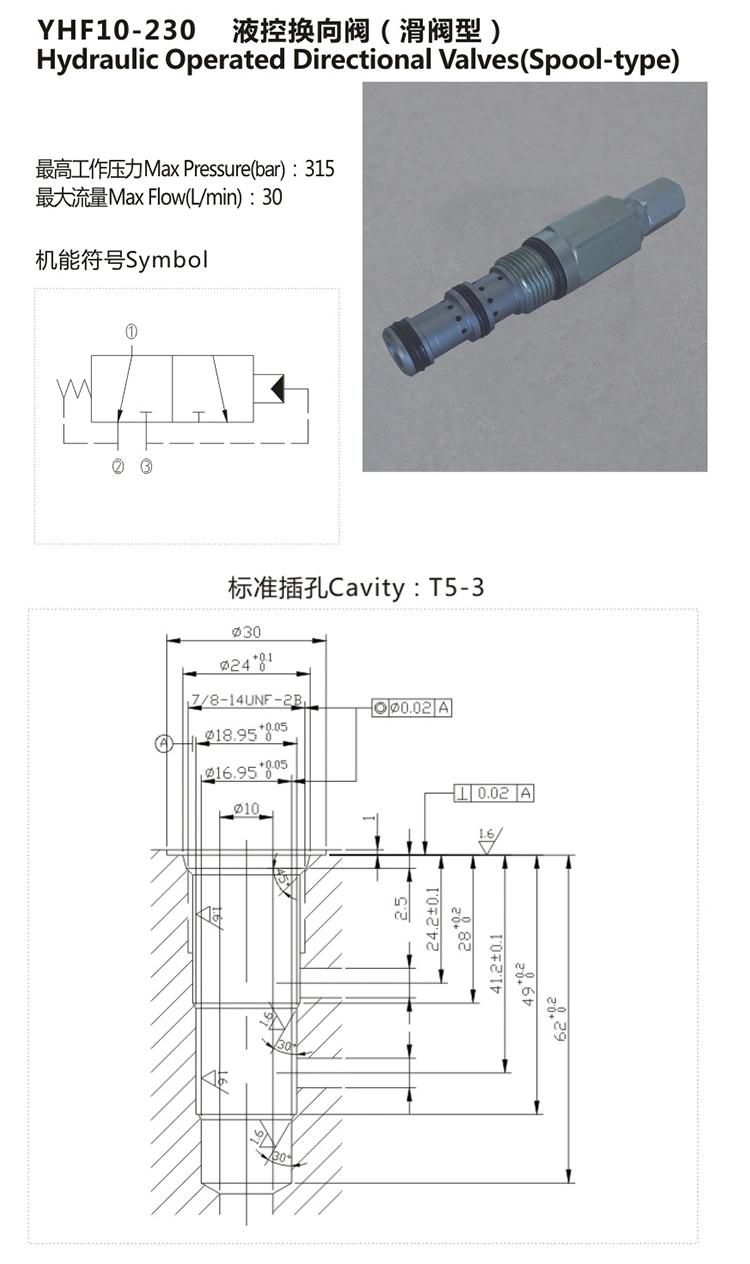 YHF10-230 hydraulic hydraForce type directional spool valve