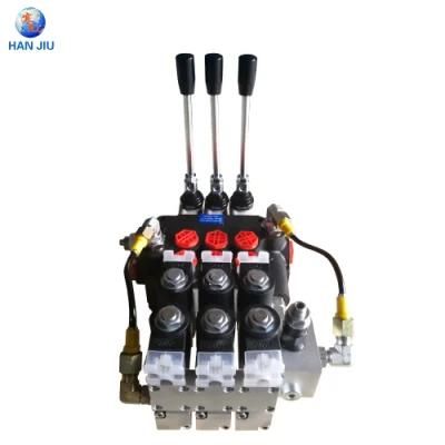 Hydraulic Motor 3 Spool Valves 80 L/Min 12V Electric Hydraulic Control Valve