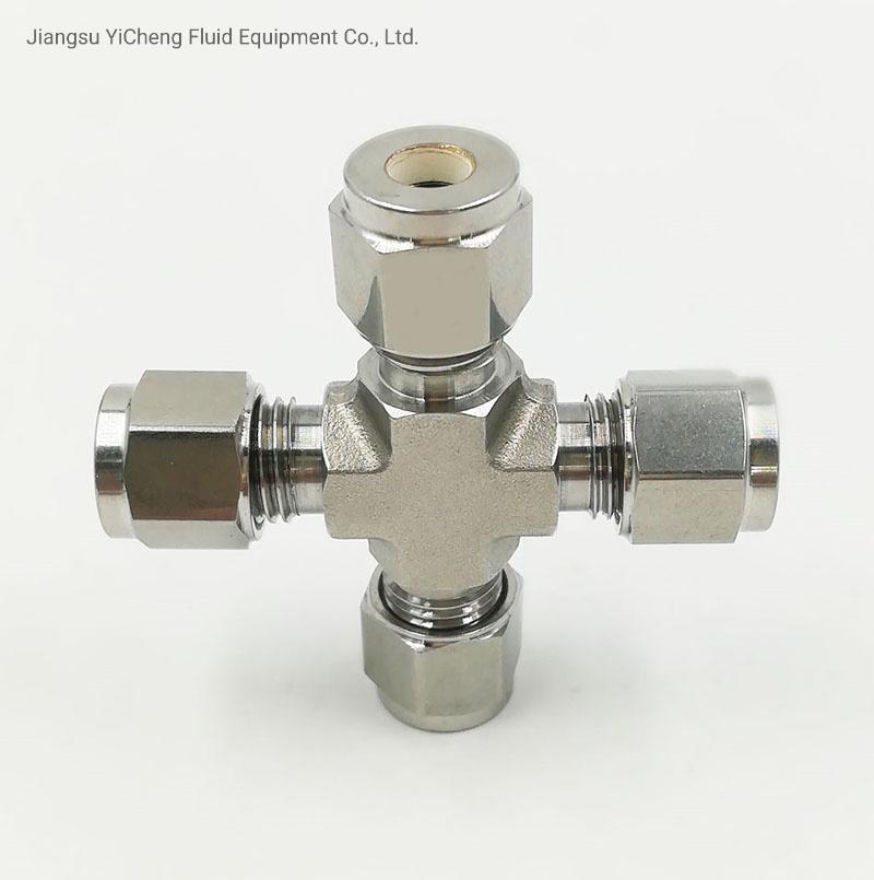 Hydraulic Tube Fittings & Pipe Fittings 316 Ss Strainless Steel Cross Union Can Combination Swagelok