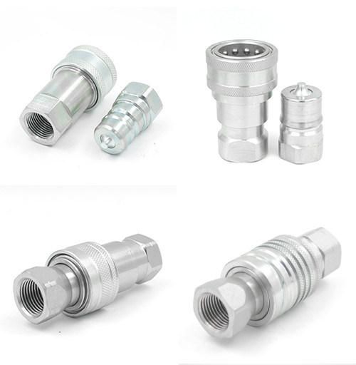 ISO16028 Flat Face Hydraulic Quick Connect Coupler+Nipple/Couplings Female and Male Set with Dust Caps