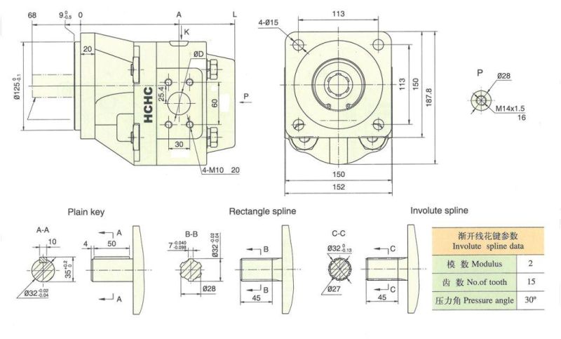 High Speed Hydraulic Gear Motor Cmzk2080-Blhs