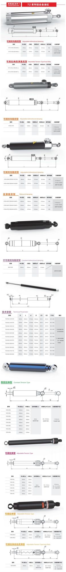 Commercial Adjustable Bidirectional Damping Hydraulic Cylinder