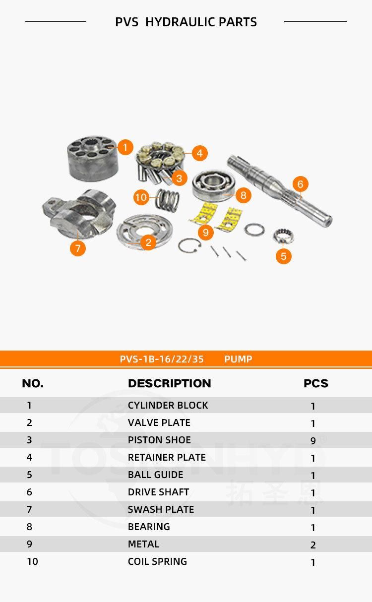 Pvs-1b-16 Pvs-1b-22 Pvs-1b-35 Hydraulic Pump Parts with NACHI Spare Repair Kit