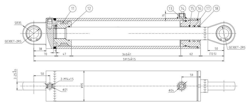 Customized Hydraulic Cylinder Hsg80/40 with Cheap Price