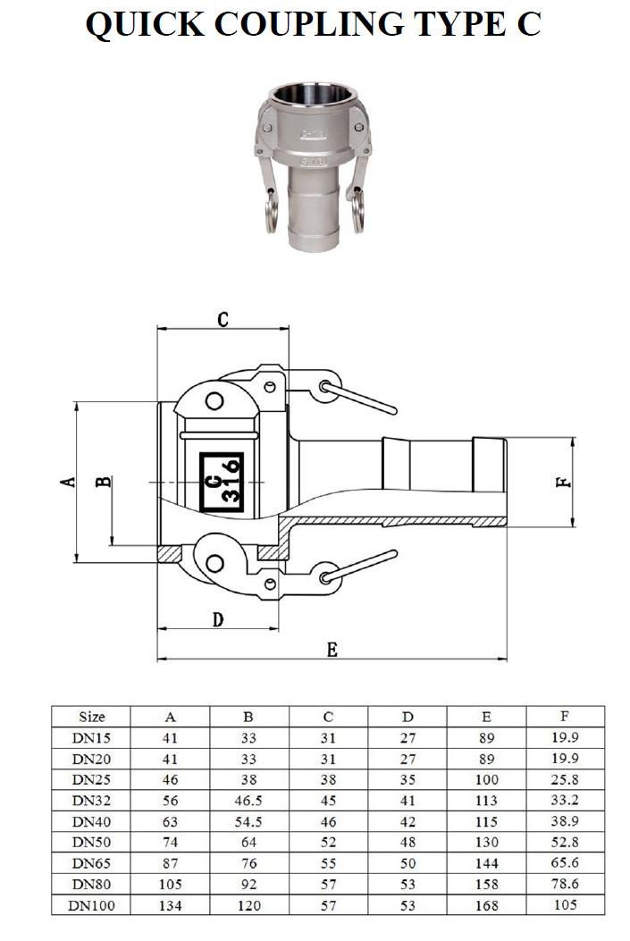 Aluminium Quick Coupling with Ss Arms