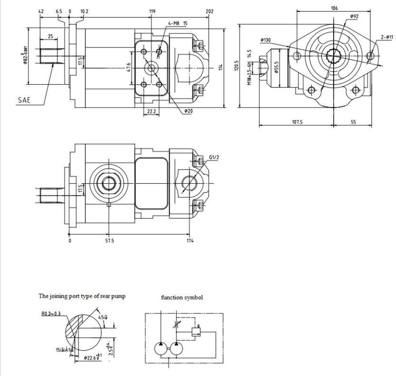 High Pressure Hydraulic Double Gear Oil Pump Cbthy/Fa-D414/E3.5-Atl
