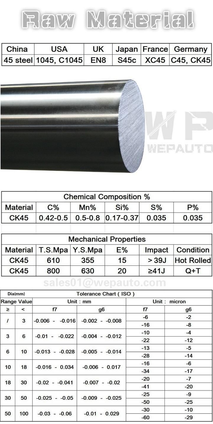 Pneumatic / Hydraulic Cylinder Hard Chrome Plated Piston Rods & Bars