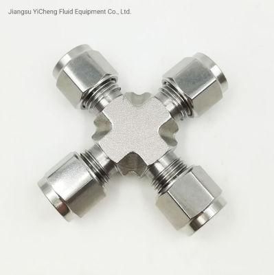 Hydraulic Tube Fittings &amp; Pipe Fittings 316 Ss Strainless Steel Cross Union Can Combination Swagelok