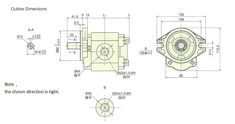 High Quality Hydraulic Power Unit Hydraulic Single Gear Oil Pump Cbtdh-F**-Alh*