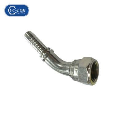 45 Degree Elbow Shape Hydraulic Hose Connector with Jic 74 Cone Seat