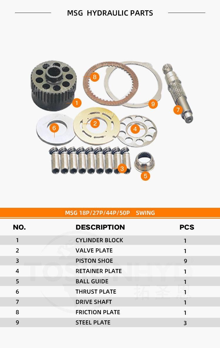 Kyb Msg-18p/27p/44p/50p Msg18p Msg27p Msg44p Msg50p Hydraulic Swing Motor Parts with Kayaba Pump Spare Repair Kit