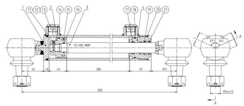 Hot Sale Two-Way Hydraulic Cylinder Hsg50/25 for Agriculture