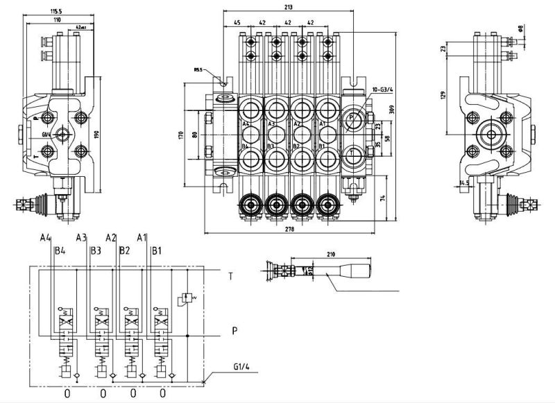 Hydraulic Multi-Way Directional Flow Control Valve Sqedl-F20L