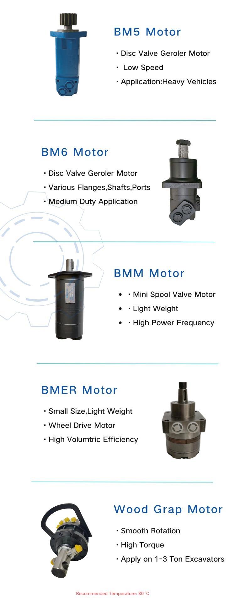 Large 4 Bolts Flange Rectangle Spline Shaft Rotary Hydraulic Orbit Obitrol Motor Bm6 Series Eaton