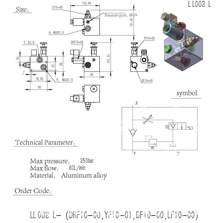 LL002  High pressure Hydraulic Manifold Block