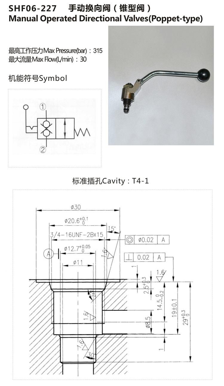 SHF06-227 hydraulic directional manual throttle valve