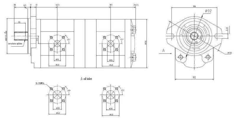 Hydraulic Tandem Gear Oil Pump Cbtlax-F4**/F4**