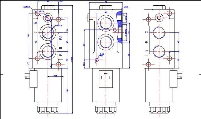 Svv90 Hydraulic Control Valve Solenoid 24V 90 Liters G3/4 1 Lever