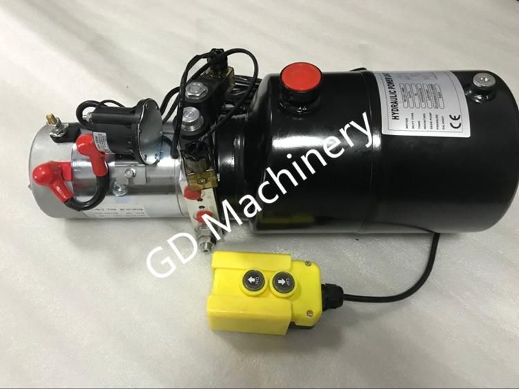 12V DC Single Acting Hydraulic Power Unit with Pendant and Steel Round Tank